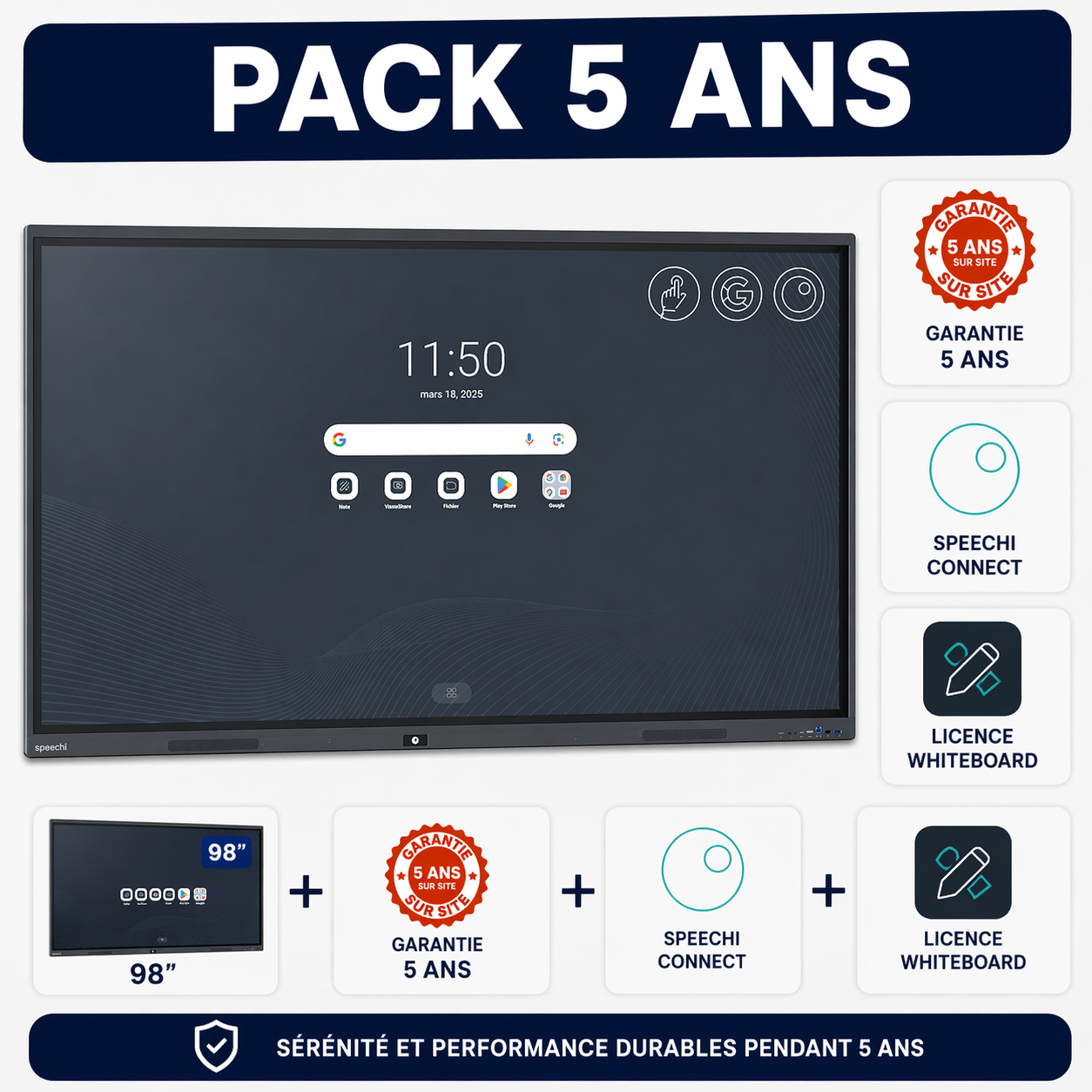 Pack Interactif 360 SuperGlass PRO | 98'' (5 ans)