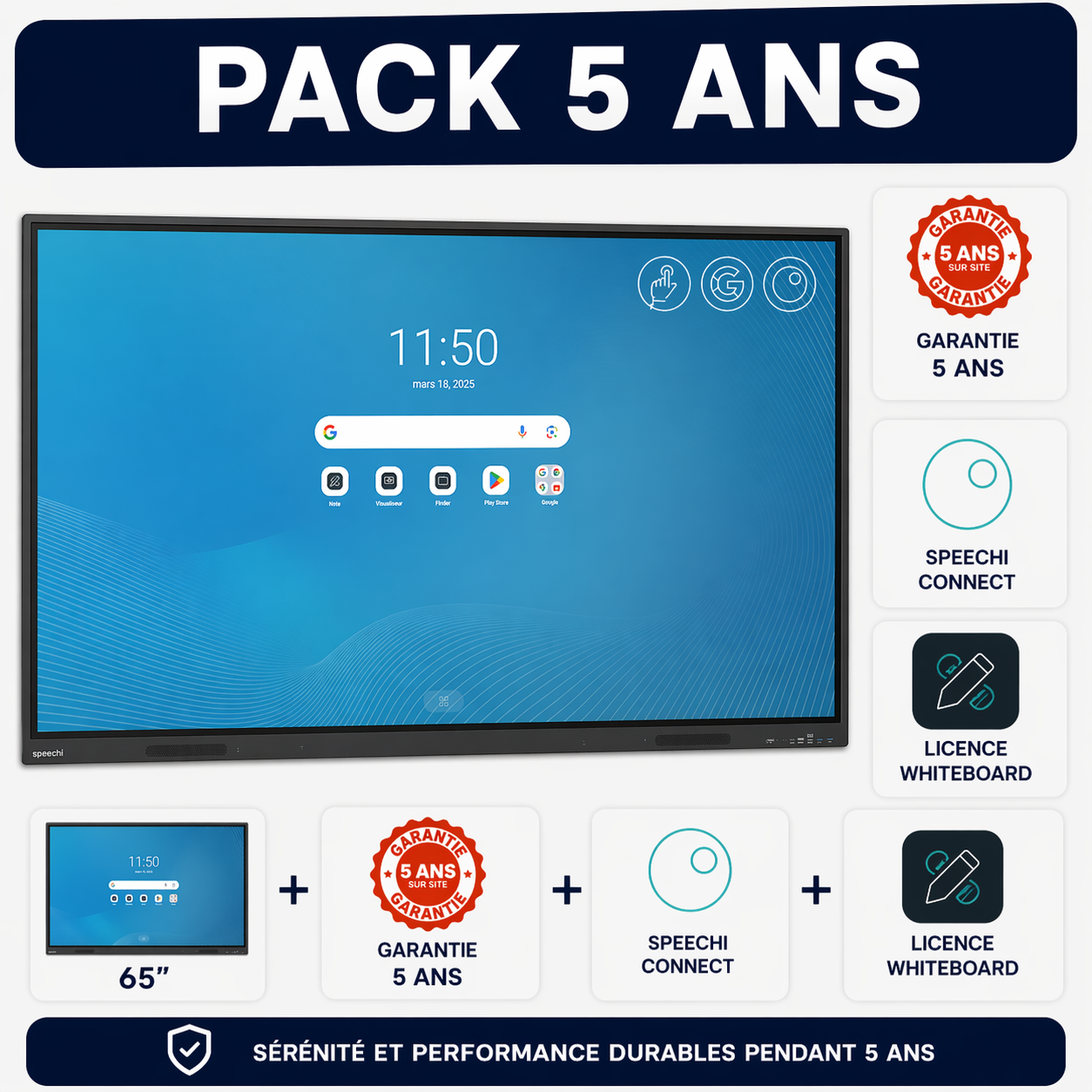 Pack Interactif 360 SuperGlass Essentiel | 65'' (5 ans)